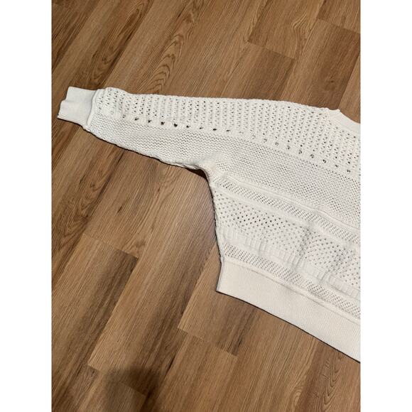 NWOT MADEWELL White Open Stitch Cotton Pullover Sweater Size Medium - Picture 11 of 11